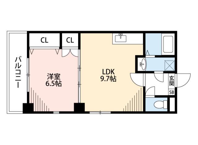 エミネンス住吉(1LDK/6階)の間取り写真