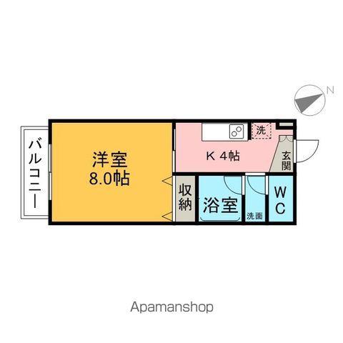 サープラスワンサンホープ(1K/1階)の間取り写真