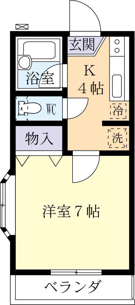コーポみらいI(1K/2階)の間取り写真