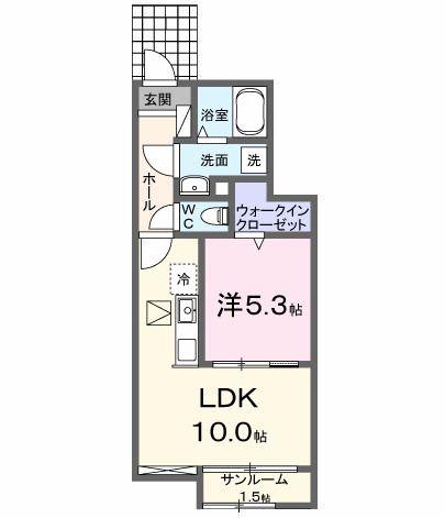 ライラック(1LDK/1階)の間取り写真