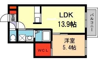 サザンF XIV A・B棟(1LDK/1階)の間取り写真
