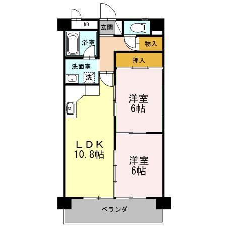 イーストエントピア(2LDK/2階)の間取り写真
