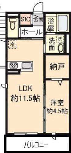 クレールメゾン城東(1LDK/3階)の間取り写真