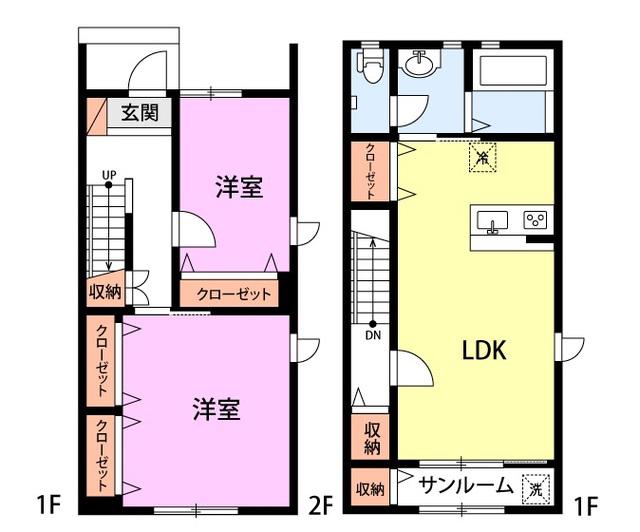 パークレジデンス エル(2LDK/1階)の間取り写真