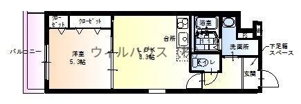 フジパレス浜寺石津Ⅱ番館(1LDK/3階)の間取り写真