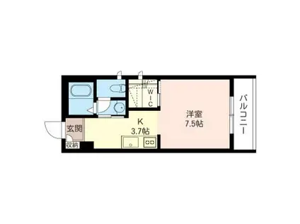 VIPコート(ワンルーム/3階)の間取り写真