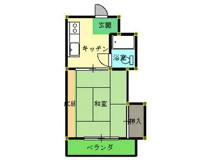 長野ハイツ(1K/3階)の間取り写真