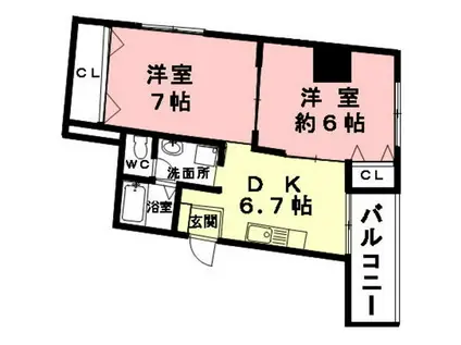 グランドステ-ジ(2DK/3階)の間取り写真