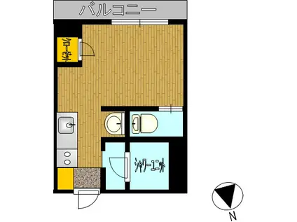 エクセレント片淵 長崎大学経済学部キャンパス近く(ワンルーム/2階)の間取り写真