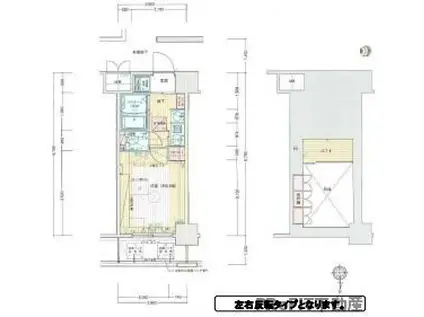 エステムコート難波ミューステージ(1K/9階)の間取り写真