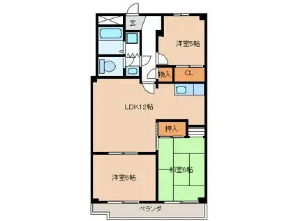 C&C MIZUHO(3LDK/3階)の間取り写真