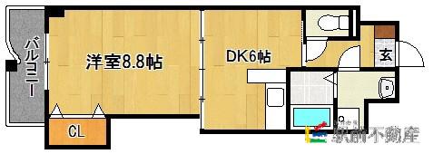 CASA FELICIA(1DK/5階)の間取り写真