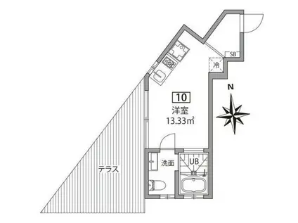 グランエッグス久我山(ワンルーム/1階)の間取り写真