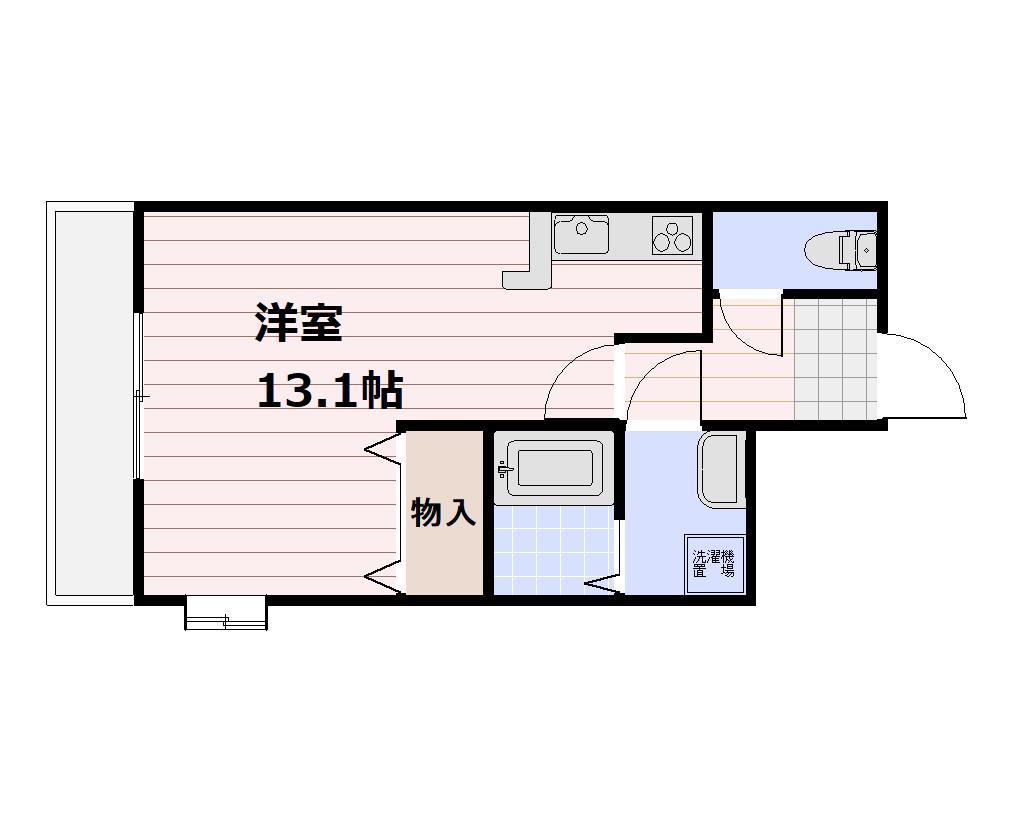 宗像北田マンション(ワンルーム/2階)の間取り写真