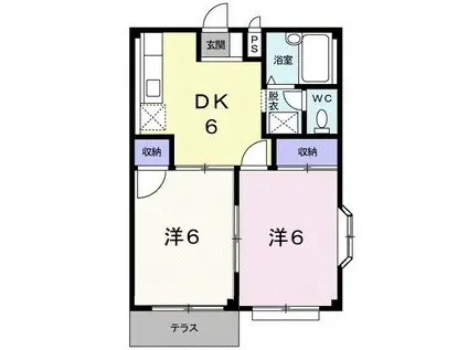 メゾンドパストラルB(2DK/1階)の間取り写真