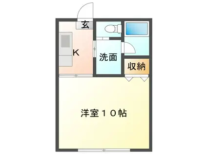 カピーレ西原(1K/1階)の間取り写真