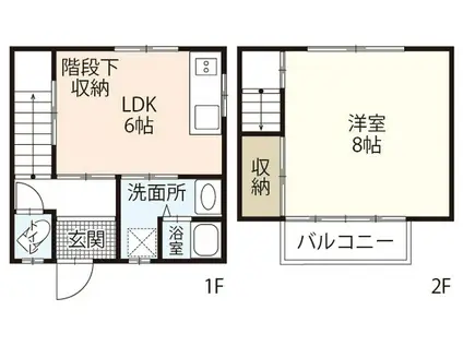 メゾネット宇品御幸A・B・C・D(1DK/1階)の間取り写真