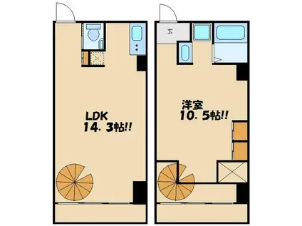 SS-D(1LDK/2階)の間取り写真