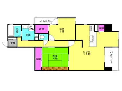 ジークレフ加古川東(2LDK/7階)の間取り写真