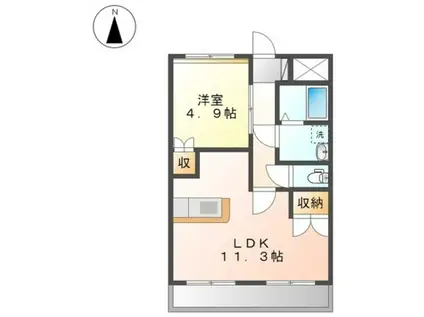 グランディール(1LDK/1階)の間取り写真