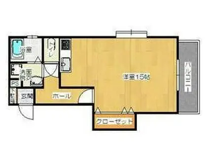 ドミール・ジュネス(ワンルーム/3階)の間取り写真