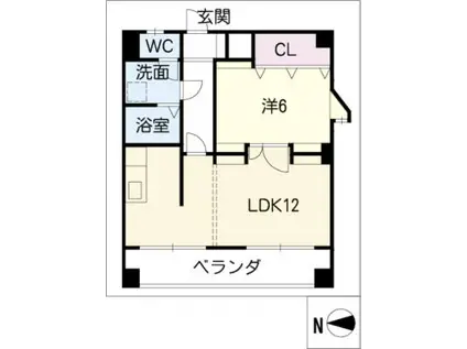 ニューアーバン主税町(1LDK/3階)の間取り写真
