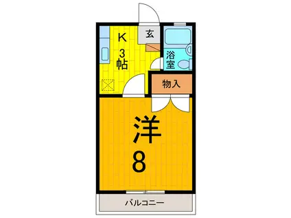 芙蓉ハイツ3(1K/1階)の間取り写真