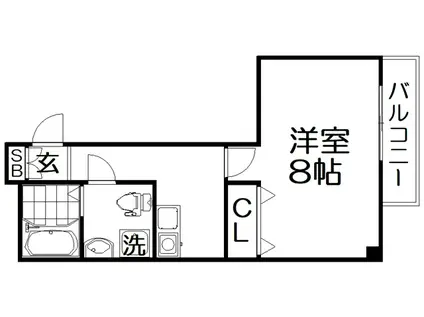 TNビル(1K/5階)の間取り写真