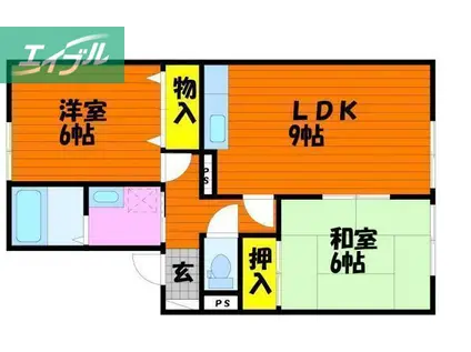 セレーノあかね(2LDK/2階)の間取り写真