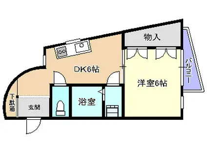 平田マンション(1DK/2階)の間取り写真