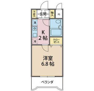 箕面セントラルハイツ(1K/1階)の間取り写真