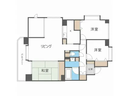 平岸ガーデンコート(3SLDK/2階)の間取り写真