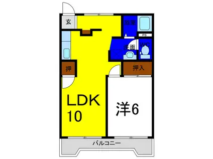 セグラ南沖洲(1LDK/3階)の間取り写真