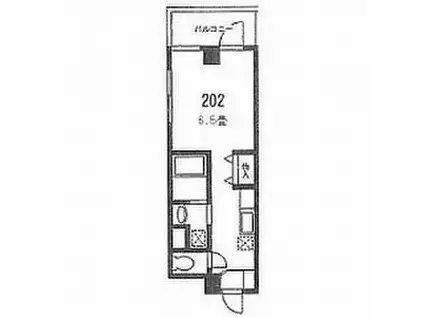 カルチェ橋本(1K/2階)の間取り写真