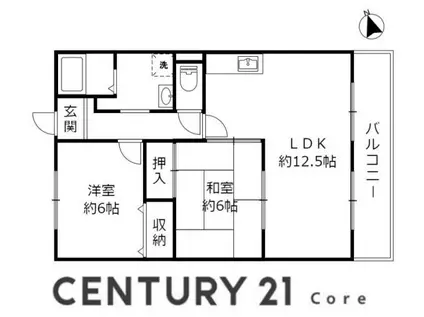 リバーアン 野洲市市三宅(2LDK/1階)の間取り写真