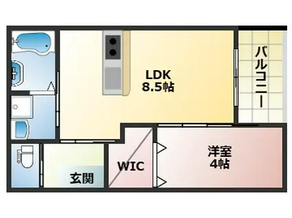 明石市大観町PJI(1LDK/1階)の間取り写真