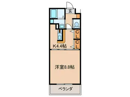 オリエンス小牧(1K/3階)の間取り写真