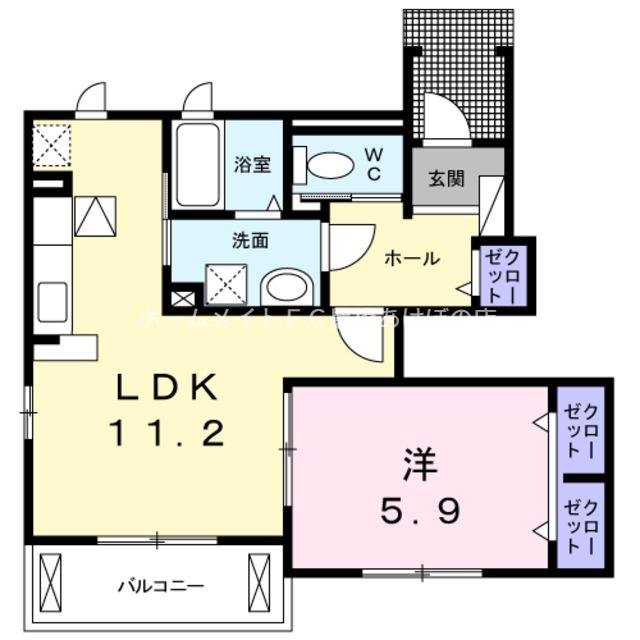 アルトピアーノ一色(1LDK/1階)の間取り写真