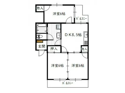 フレグランス(3DK/2階)の間取り写真