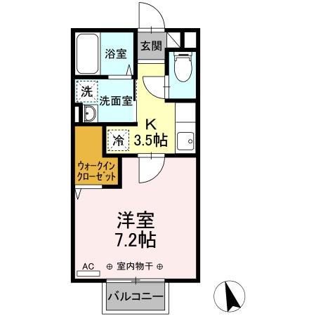 さくらヒルズ(1K/1階)の間取り写真