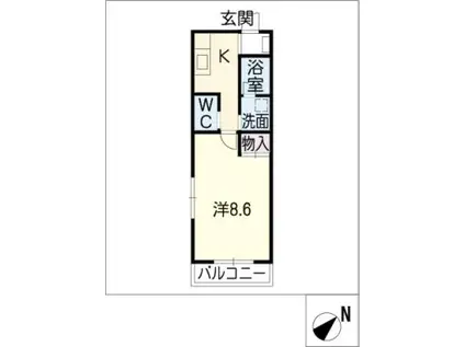 ハイツ白山62(1K/1階)の間取り写真