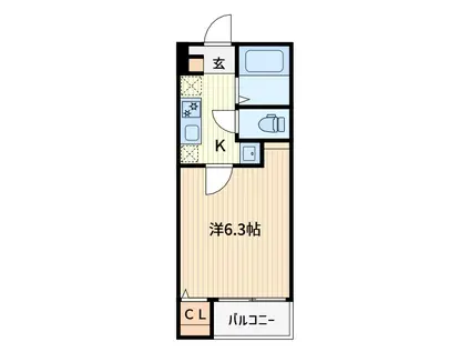 メゾン・ド・ジュネス喜沢(1K/2階)の間取り写真