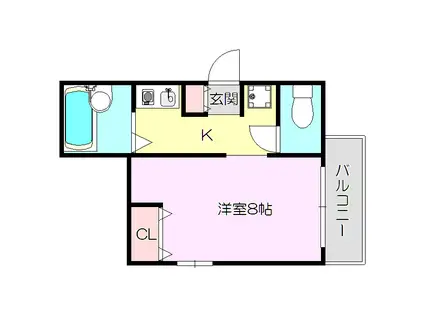 アーバンリームⅡ(1K/2階)の間取り写真