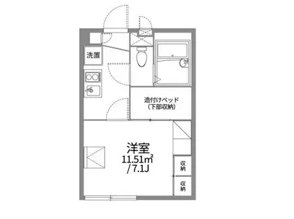 レオパレスラインホルト立石(1K/2階)の間取り写真