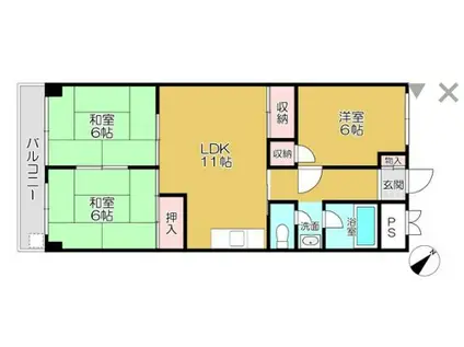 シティライフ東加古川(3LDK/4階)の間取り写真