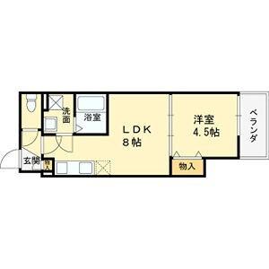 クレアール八戸ノ里(1LDK/1階)の間取り写真