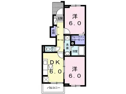 サン・プリムローズ(2DK/1階)の間取り写真