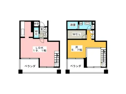 ディルッソ西間門(1SLDK/4階)の間取り写真