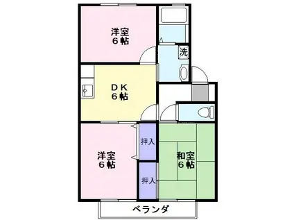 ミレニアーム(3DK/1階)の間取り写真