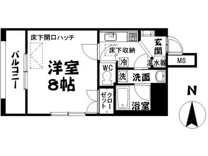 ブラウ・シュロス(1K/2階)の間取り写真